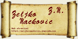 Željko Mačković vizit kartica